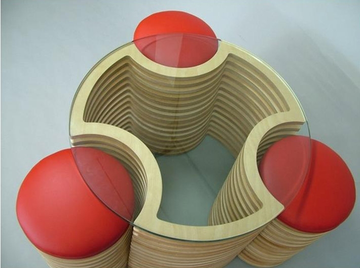 Bộ bàn ghế cà phê theo phong cách 3D